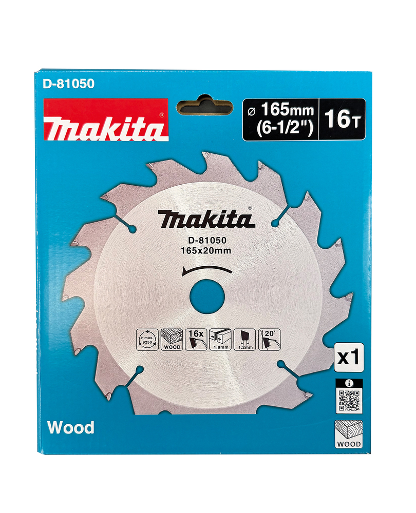 D-81050 Disco sierra circular,  T.C.T, 165 x 20 mm, 16 D